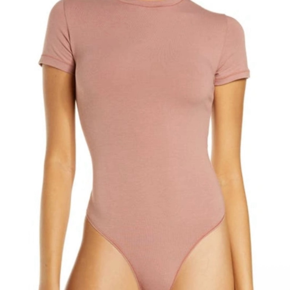Skims Fits Everybody T-Shirt Bodysuit (Rose Clay) Size XS